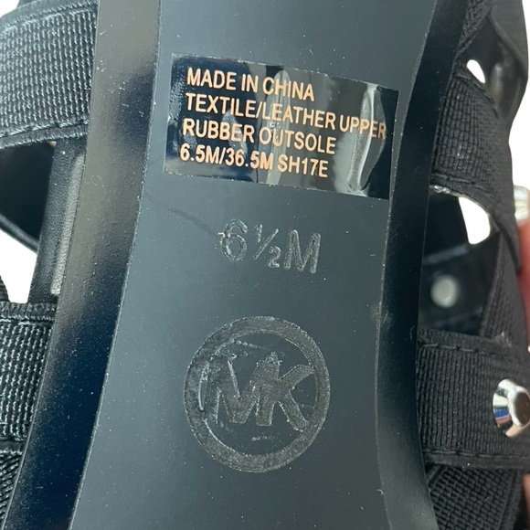 Michael Kors Women’s Black Studded Cage Sandals Heels Size 6.5M Zip Back - Picture 4 of 7